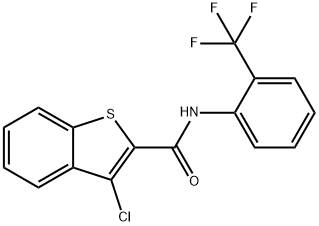 3-chloro-N-[2-(trifluoromethyl)phenyl]-1-benzothiophene-2-carboxamide Struktur