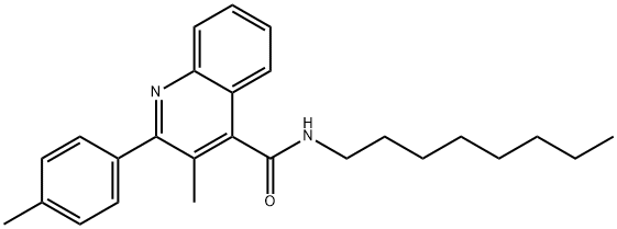 3-methyl-2-(4-methylphenyl)-N-octylquinoline-4-carboxamide Struktur