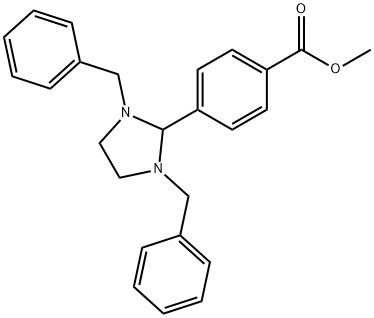 4-(1,3-Dibenzyl-imidazolidin-2-yl)-benzoic acid methyl ester Struktur