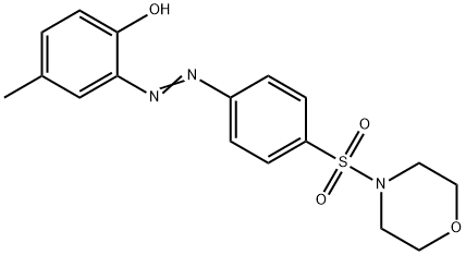 4-methyl-2-{[4-(4-morpholinylsulfonyl)phenyl]diazenyl}phenol Struktur