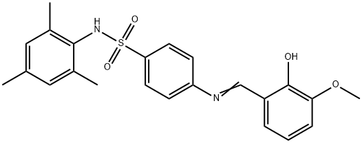 4-[(2-hydroxy-3-methoxybenzylidene)amino]-N-mesitylbenzenesulfonamide Struktur