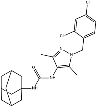 N-(1-adamantyl)-N'-[1-(2,4-dichlorobenzyl)-3,5-dimethyl-1H-pyrazol-4-yl]urea Struktur