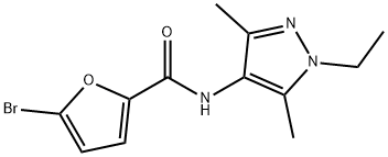 5-bromo-N-(1-ethyl-3,5-dimethylpyrazol-4-yl)furan-2-carboxamide Struktur