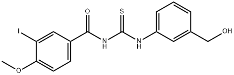 N-({[3-(hydroxymethyl)phenyl]amino}carbonothioyl)-3-iodo-4-methoxybenzamide Struktur