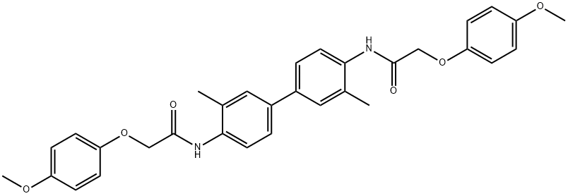 N,N'-(3,3'-dimethyl-4,4'-biphenyldiyl)bis[2-(4-methoxyphenoxy)acetamide] Struktur