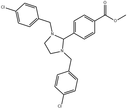 4-[1,3-Bis-(4-chloro-benzyl)-imidazolidin-2-yl]-benzoic acid methyl ester Struktur