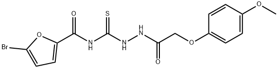 5-bromo-N-({2-[(4-methoxyphenoxy)acetyl]hydrazino}carbonothioyl)-2-furamide Struktur