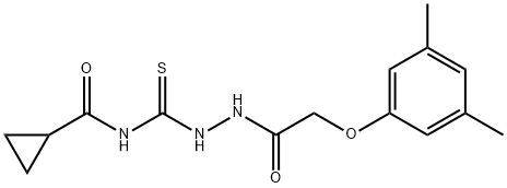 N-({2-[(3,5-dimethylphenoxy)acetyl]hydrazino}carbonothioyl)cyclopropanecarboxamide Struktur