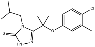 3-[2-(4-chloro-3-methylphenoxy)propan-2-yl]-4-(2-methylpropyl)-1H-1,2,4-triazole-5-thione Struktur