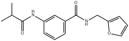 N-(furan-2-ylmethyl)-3-(2-methylpropanoylamino)benzamide Struktur