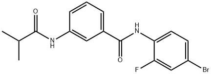 N-(4-bromo-2-fluorophenyl)-3-[(2-methylpropanoyl)amino]benzamide Struktur