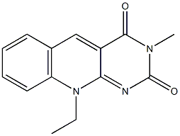 Pyrimido[4,5-b]quinoline-2,4(3H,10H)-dione, 10-ethyl-3-methyl- Struktur