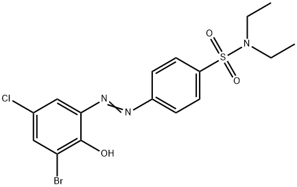 4-[(3-bromo-5-chloro-2-hydroxyphenyl)diazenyl]-N,N-diethylbenzenesulfonamide Struktur