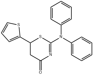 2-(diphenylamino)-6-(thiophen-2-yl)-5,6-dihydro-4H-1,3-thiazin-4-one Struktur