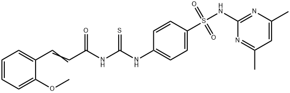 N-{[(4-{[(4,6-dimethyl-2-pyrimidinyl)amino]sulfonyl}phenyl)amino]carbonothioyl}-3-(2-methoxyphenyl)acrylamide Struktur