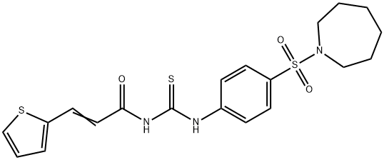 N-({[4-(1-azepanylsulfonyl)phenyl]amino}carbonothioyl)-3-(2-thienyl)acrylamide Struktur