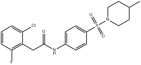 2-(2-chloro-6-fluorophenyl)-N-{4-[(4-methylpiperidin-1-yl)sulfonyl]phenyl}acetamide Struktur