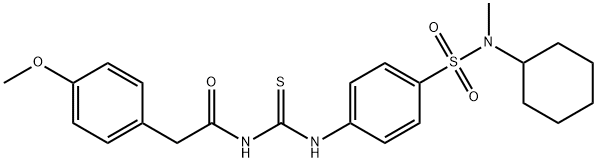 N-{[(4-{[cyclohexyl(methyl)amino]sulfonyl}phenyl)amino]carbonothioyl}-2-(4-methoxyphenyl)acetamide Struktur