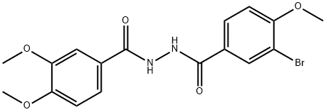 3-bromo-N'-(3,4-dimethoxybenzoyl)-4-methoxybenzohydrazide Struktur