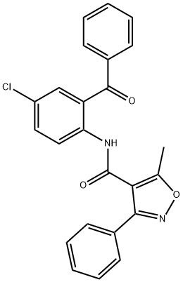 N-[4-chloro-2-(phenylcarbonyl)phenyl]-5-methyl-3-phenyl-1,2-oxazole-4-carboxamide Struktur