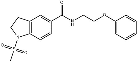 1-(methylsulfonyl)-N-(2-phenoxyethyl)-2,3-dihydro-1H-indole-5-carboxamide Struktur