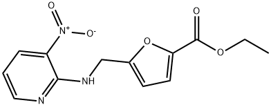 ethyl 5-{[(3-nitropyridin-2-yl)amino]methyl}furan-2-carboxylate Struktur