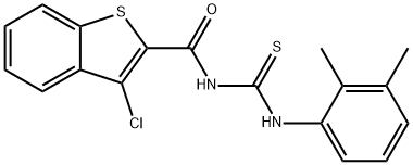 3-chloro-N-{[(2,3-dimethylphenyl)amino]carbonothioyl}-1-benzothiophene-2-carboxamide Struktur