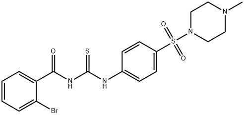 2-bromo-N-[[4-(4-methylpiperazin-1-yl)sulfonylphenyl]carbamothioyl]benzamide Struktur