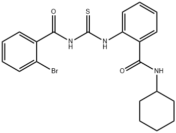 2-bromo-N-[({2-[(cyclohexylamino)carbonyl]phenyl}amino)carbonothioyl]benzamide Struktur