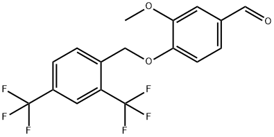 4-((2,4-BIS(TRIFLUOROMETHYL)BENZYL)OXY)-3-METHOXYBENZALDEHYDE Struktur