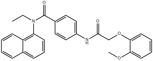 N-ethyl-4-[[2-(2-methoxyphenoxy)acetyl]amino]-N-naphthalen-1-ylbenzamide Struktur