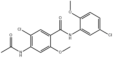 4-acetamido-5-chloro-N-(5-chloro-2-methoxyphenyl)-2-methoxybenzamide Struktur