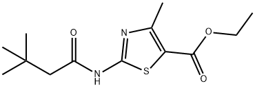 ethyl 2-[(3,3-dimethylbutanoyl)amino]-4-methyl-1,3-thiazole-5-carboxylate Struktur