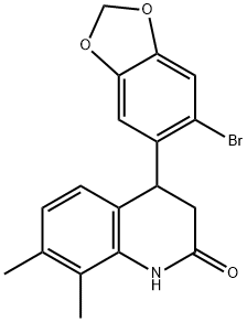 4-(6-bromo-1,3-benzodioxol-5-yl)-7,8-dimethyl-3,4-dihydro-1H-quinolin-2-one Struktur