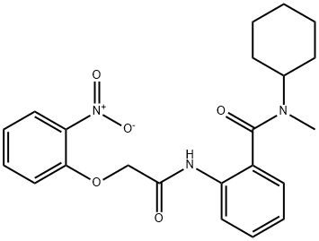 N-cyclohexyl-N-methyl-2-{[(2-nitrophenoxy)acetyl]amino}benzamide Struktur