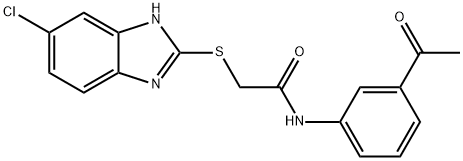 N-(3-acetylphenyl)-2-[(5-chloro-1H-benzimidazol-2-yl)sulfanyl]acetamide Struktur