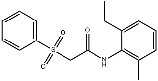 2-(benzenesulfonyl)-N-(2-ethyl-6-methylphenyl)acetamide Struktur