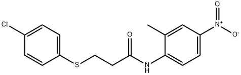 3-(4-chlorophenyl)sulfanyl-N-(2-methyl-4-nitrophenyl)propanamide Struktur