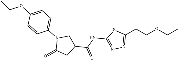 N-[5-(2-ethoxyethyl)-1,3,4-thiadiazol-2-yl]-1-(4-ethoxyphenyl)-5-oxopyrrolidine-3-carboxamide Struktur