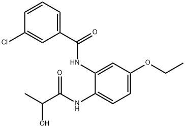 3-chloro-N-{5-ethoxy-2-[(2-hydroxypropanoyl)amino]phenyl}benzamide Struktur