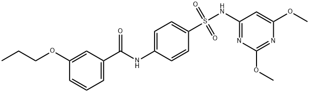 N-[4-[(2,6-dimethoxypyrimidin-4-yl)sulfamoyl]phenyl]-3-propoxybenzamide Struktur