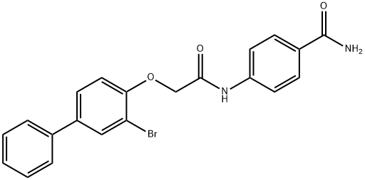 4-({[(3-bromo-4-biphenylyl)oxy]acetyl}amino)benzamide Struktur