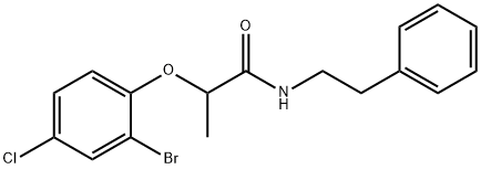 2-(2-bromo-4-chlorophenoxy)-N-(2-phenylethyl)propanamide Struktur