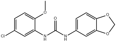 1-(1,3-benzodioxol-5-yl)-3-(5-chloro-2-methoxyphenyl)urea Struktur