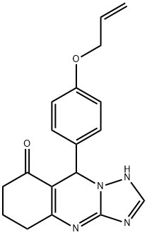 9-(4-prop-2-enoxyphenyl)-5,6,7,9-tetrahydro-1H-[1,2,4]triazolo[5,1-b]quinazolin-8-one Struktur