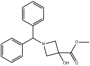 1-(ジフェニルメチル)-3-ヒドロキシアゼチジン-3-カルボン酸メチル 化學(xué)構(gòu)造式