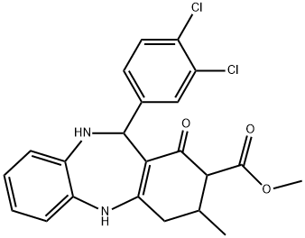 methyl 11-(3,4-dichlorophenyl)-3-methyl-1-oxo-2,3,4,5,10,11-hexahydro-1H-dibenzo[b,e][1,4]diazepine-2-carboxylate Struktur