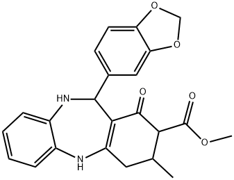 methyl 11-(1,3-benzodioxol-5-yl)-3-methyl-1-oxo-2,3,4,5,10,11-hexahydro-1H-dibenzo[b,e][1,4]diazepine-2-carboxylate Struktur