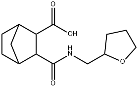 2-(oxolan-2-ylmethylcarbamoyl)bicyclo[2.2.1]heptane-3-carboxylic acid Struktur