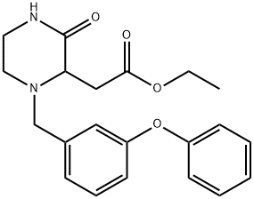 ethyl [3-oxo-1-(3-phenoxybenzyl)-2-piperazinyl]acetate Struktur